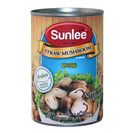 Sunlee Brand - Straw Mushroom in Brine - 15 OZ